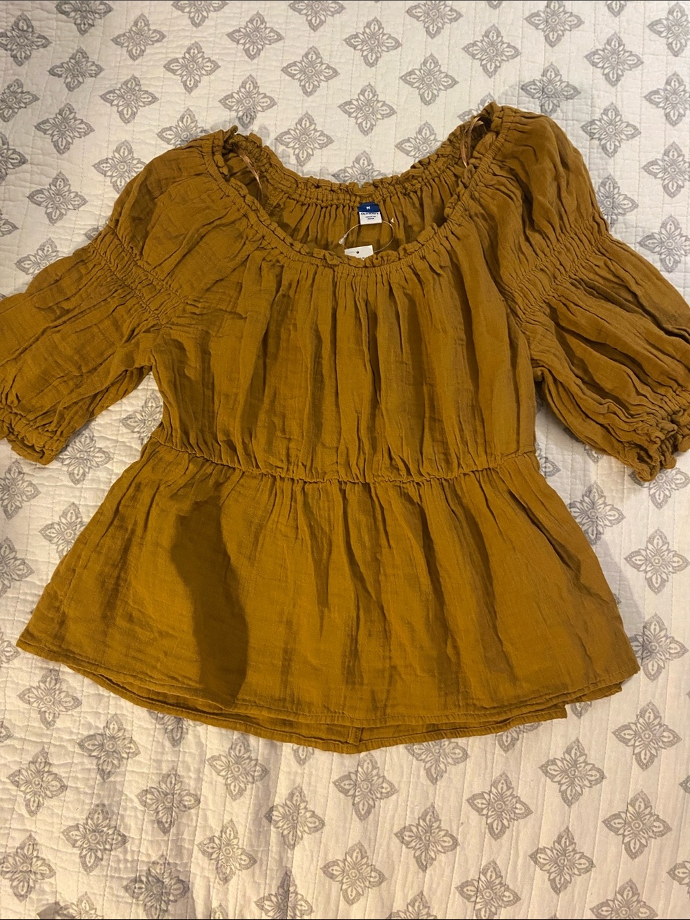 Old Navy Mustard Peasant blouse